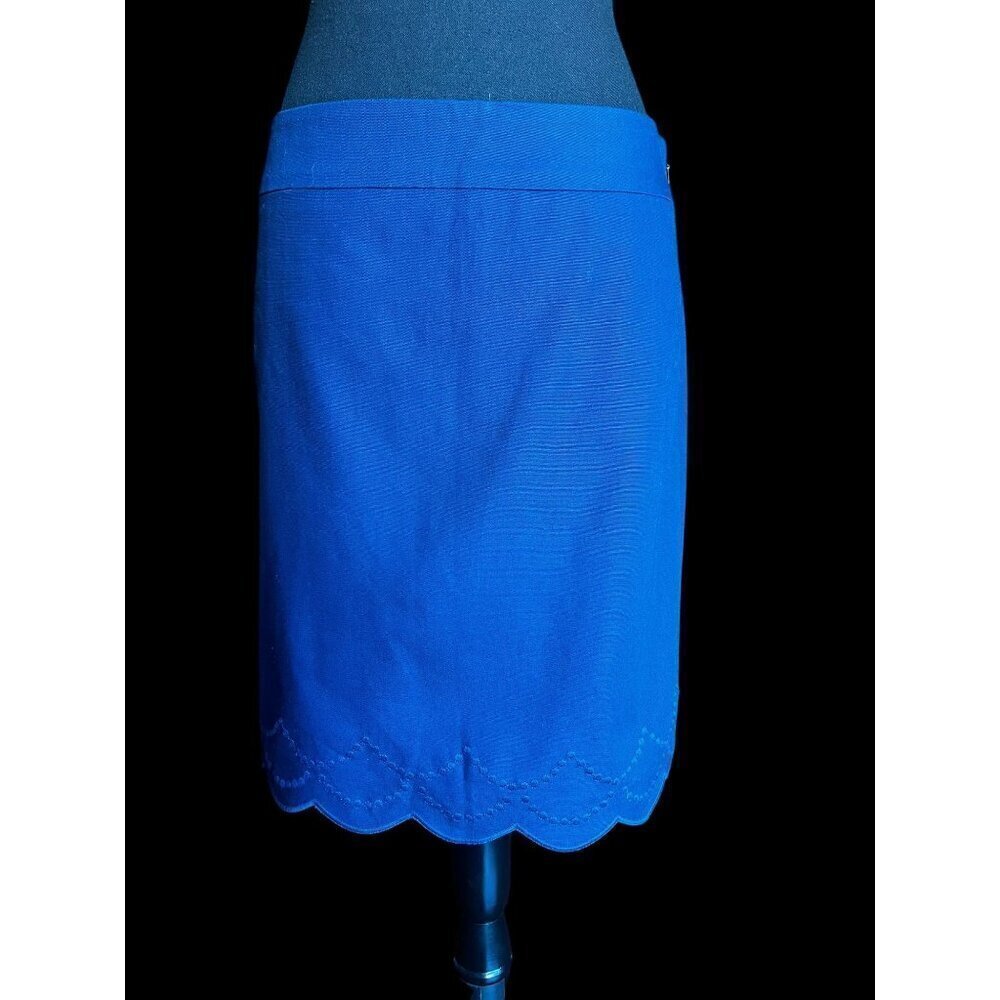 Talbots Skirt Womens Blue SIZE 6 Scalloped Hem WORK PROFESSIONAL CHURCH